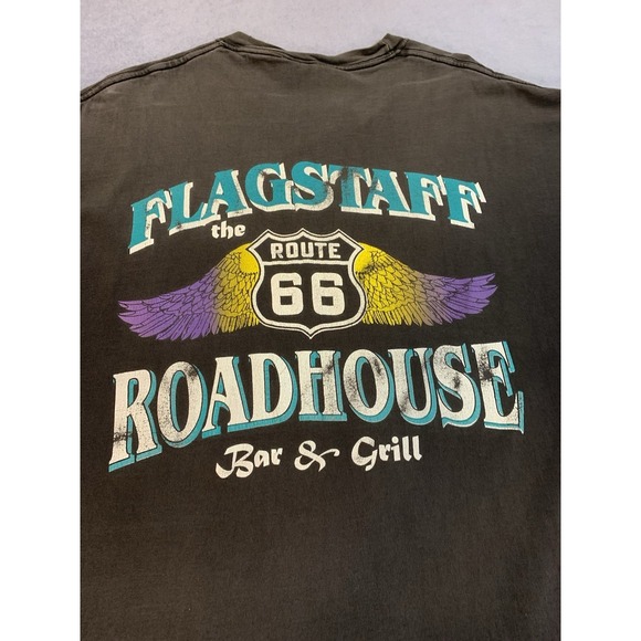 Route 66 Flagstaff Roadhouse T Shirt Black XL Graphic Vintage 90s - Picture 3 of 7